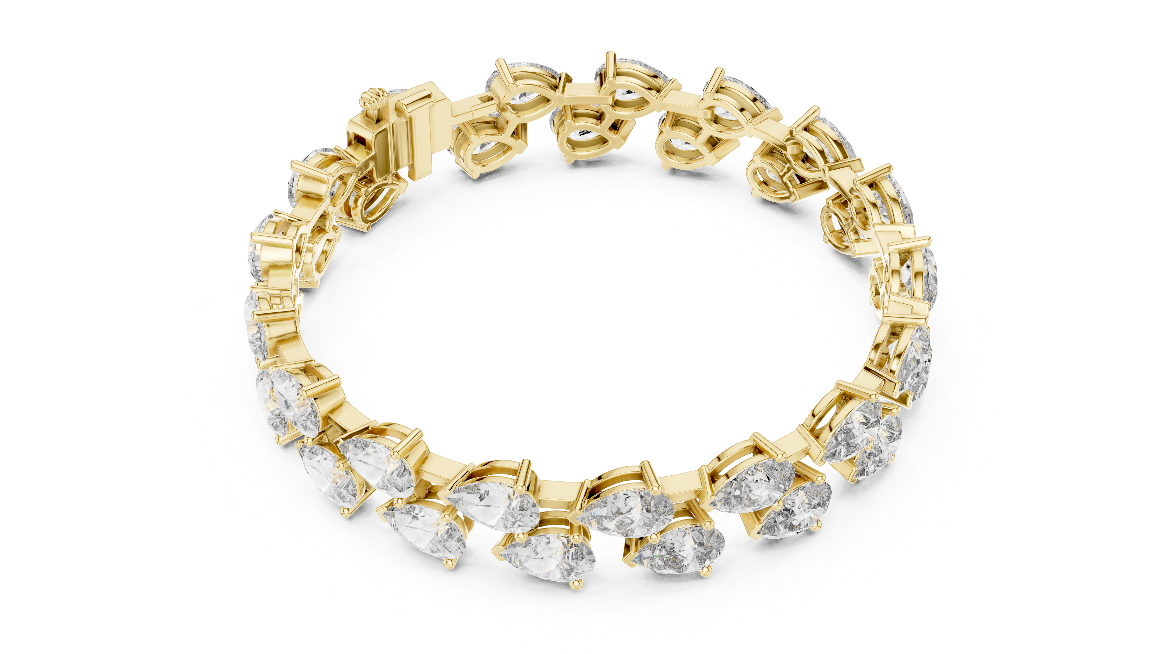 Pear-Cut Lab-Grown Diamond Bracelet in 14K/18K Gold – Kiashaa Jewellery