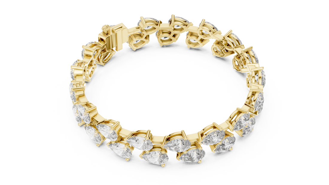 Pear-Cut Lab-Grown Diamond Bracelet in 14K/18K Gold – Kiashaa Jewellery