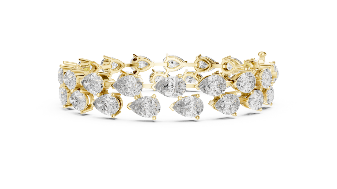 Pear-Cut Lab-Grown Diamond Bracelet in 14K/18K Gold – Kiashaa Jewellery