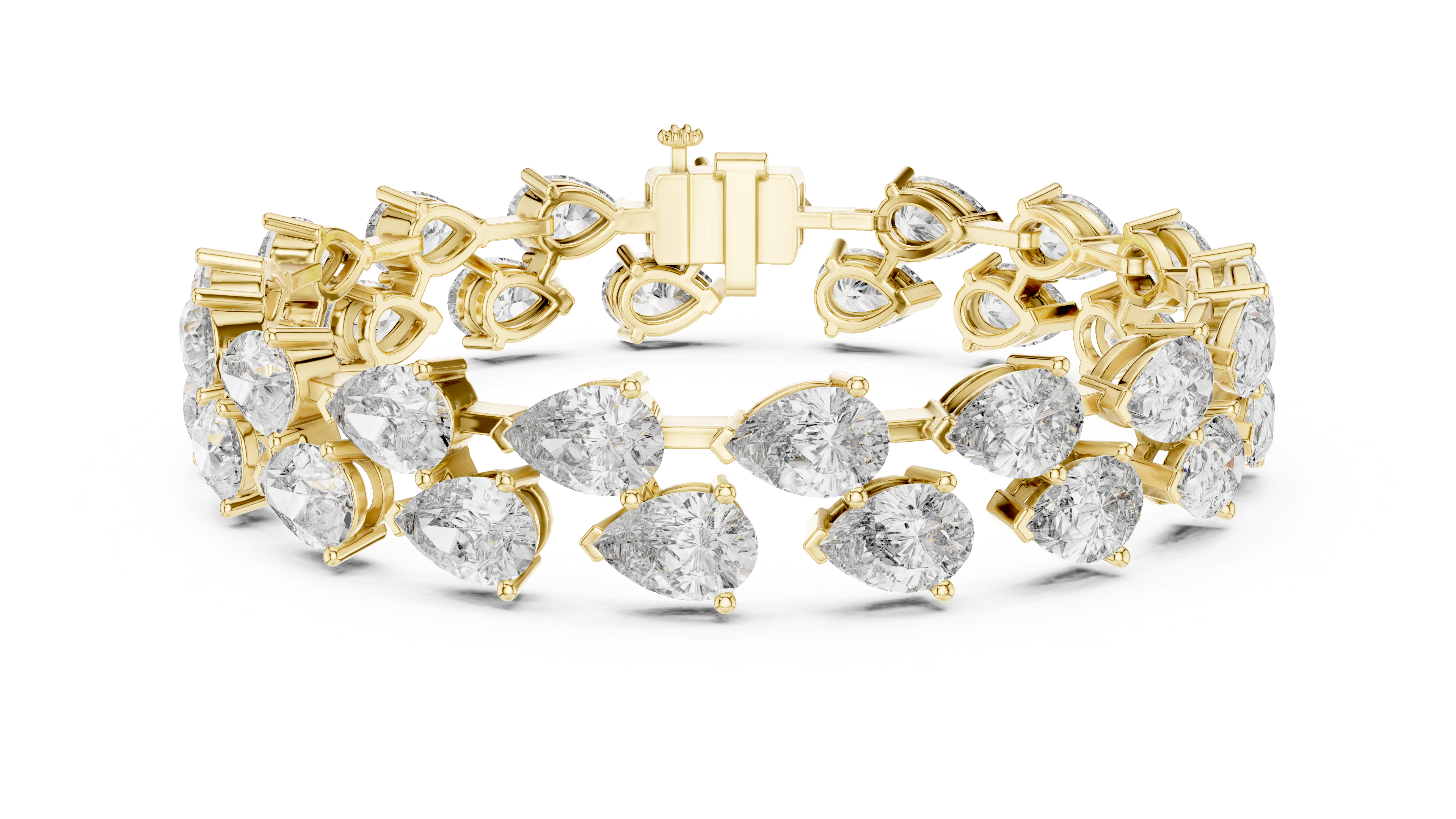 Pear-Cut Lab-Grown Diamond Bracelet in 14K/18K Gold – Kiashaa Jewellery
