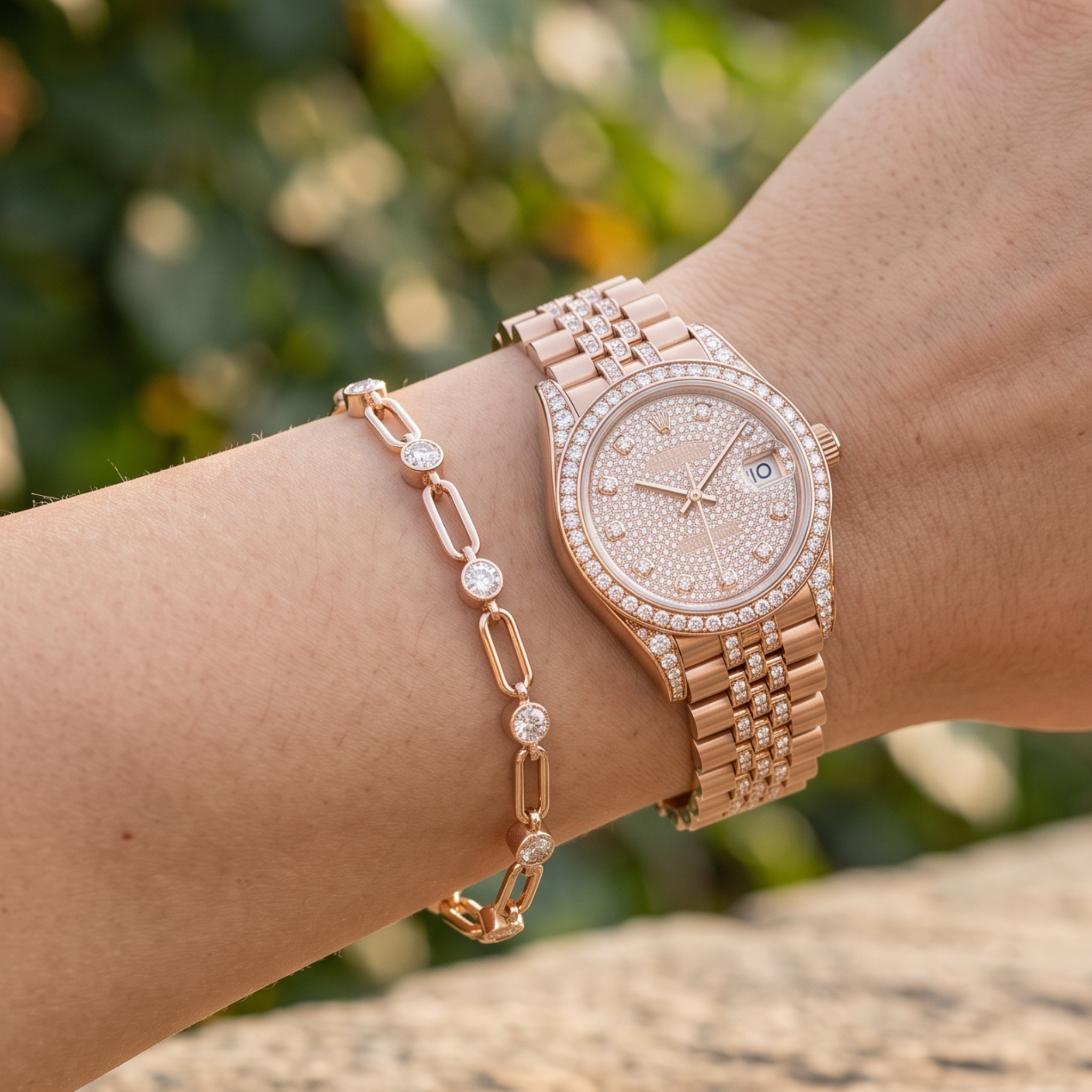 2.34 CTW Round Diamond Paperclip Link Bracelet