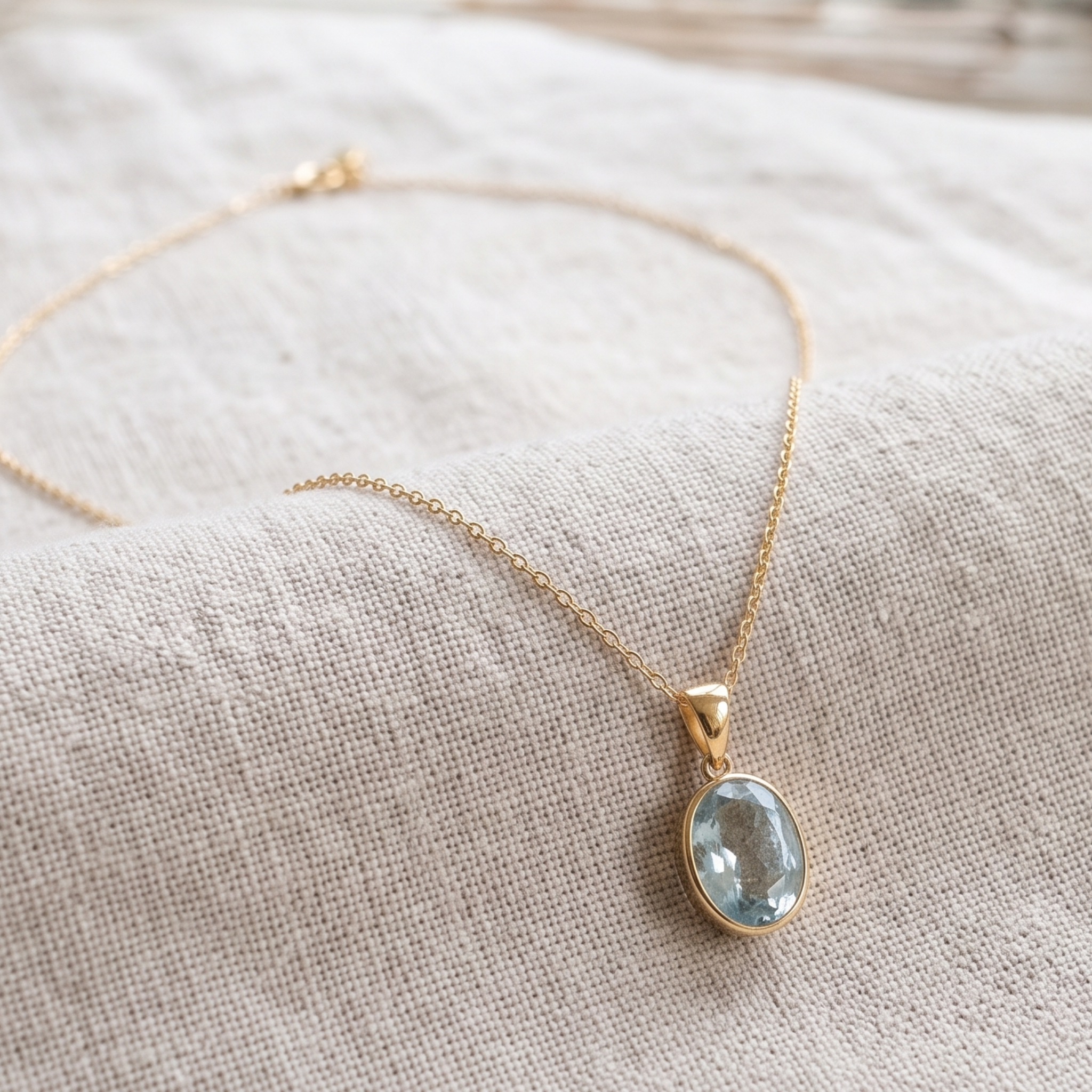 Aurelia 3.47 CT oval solitaire pendant necklace by Kiashaa Jewellery featuring a 12 × 8 mm oval center stone.