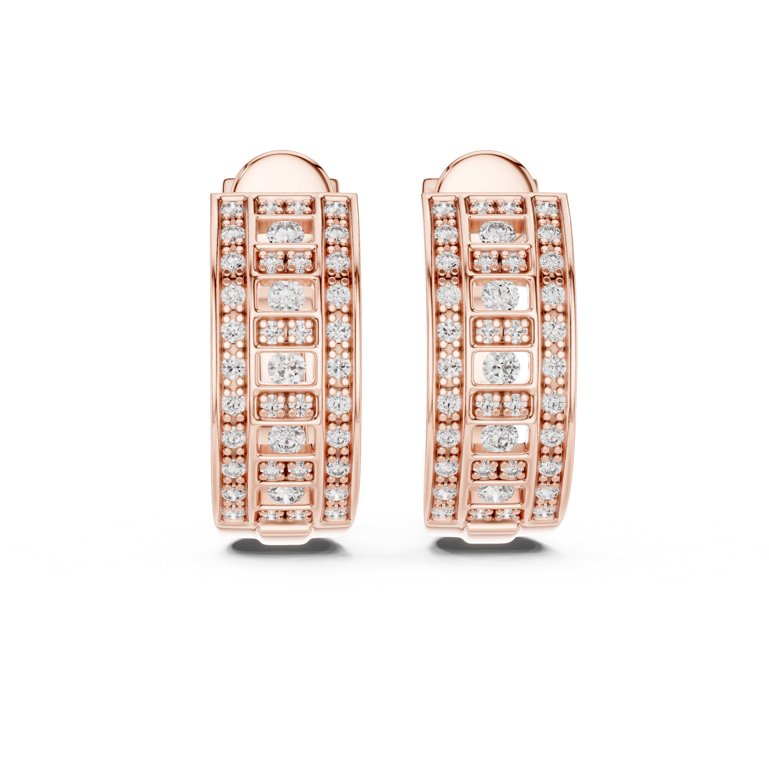 Luxury Lab-Grown Diamond Wide Hoop Earrings in 14K/18K Gold