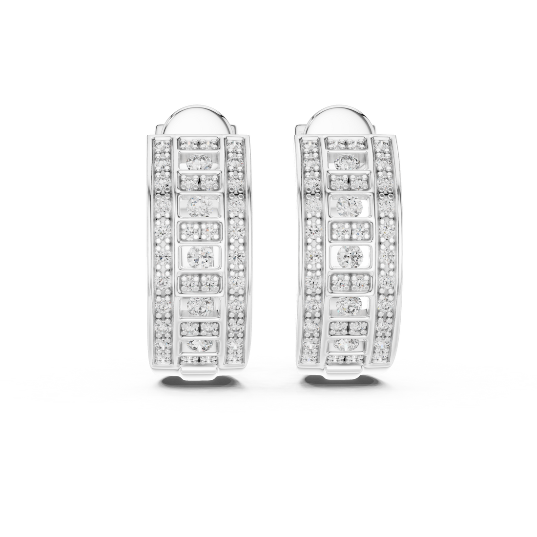 Luxury Lab-Grown Diamond Wide Hoop Earrings in 14K/18K Gold