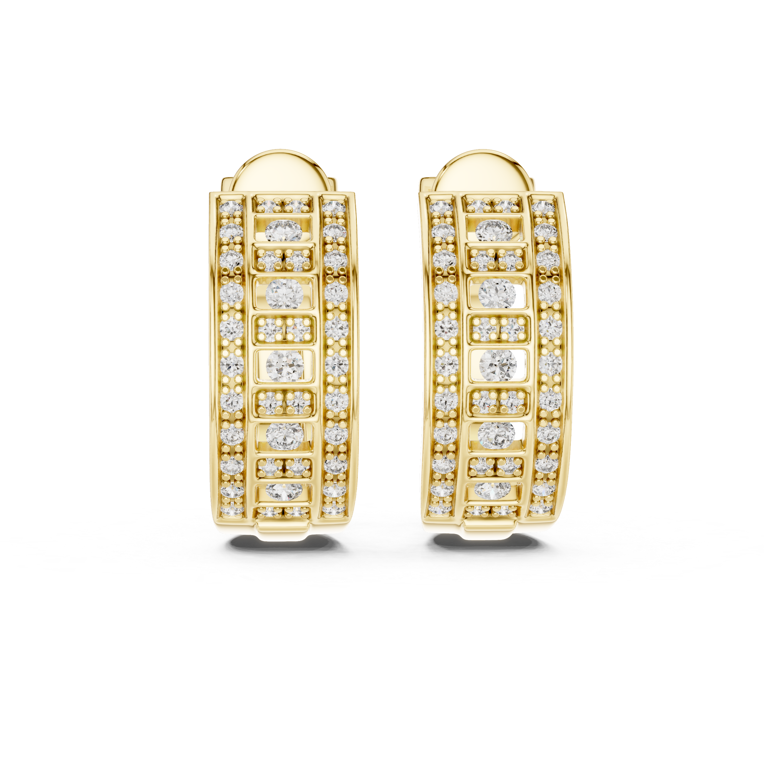 Luxury Lab-Grown Diamond Wide Hoop Earrings in 14K/18K Gold