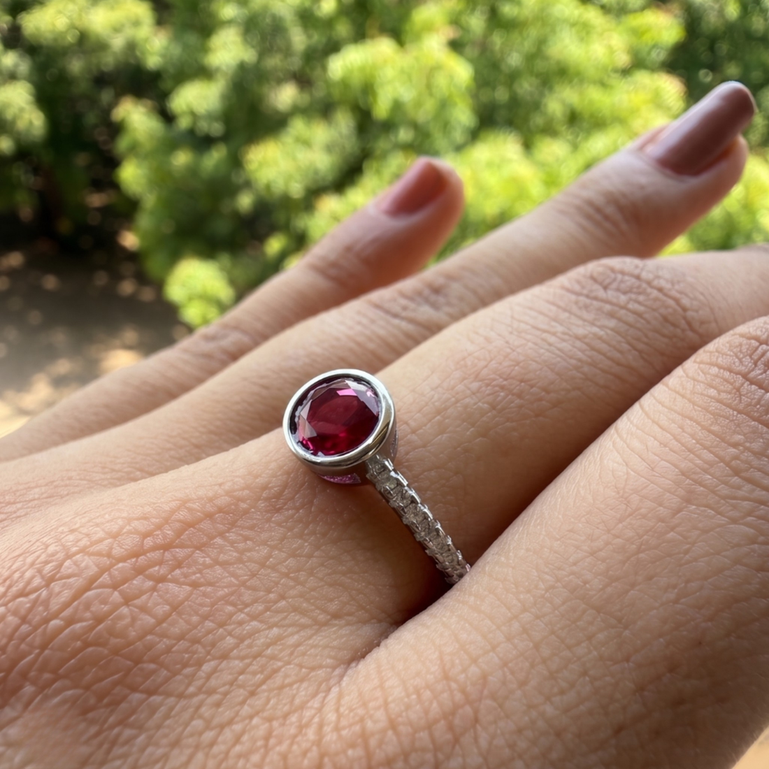 Handcrafted gemstone ring available in 9K, 14K and 18K gold.