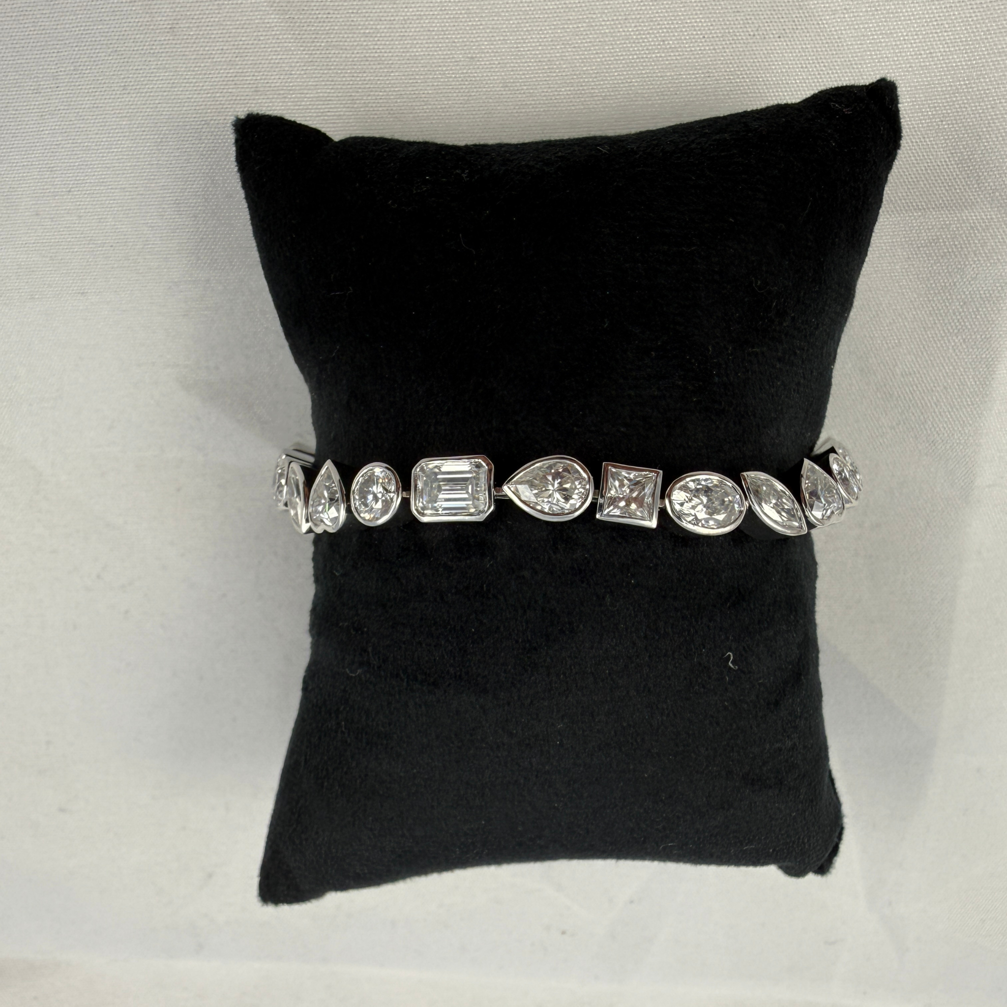 Multi-Shape Diamond Tennis Bracelet in 9K, 14K & 18K Gold