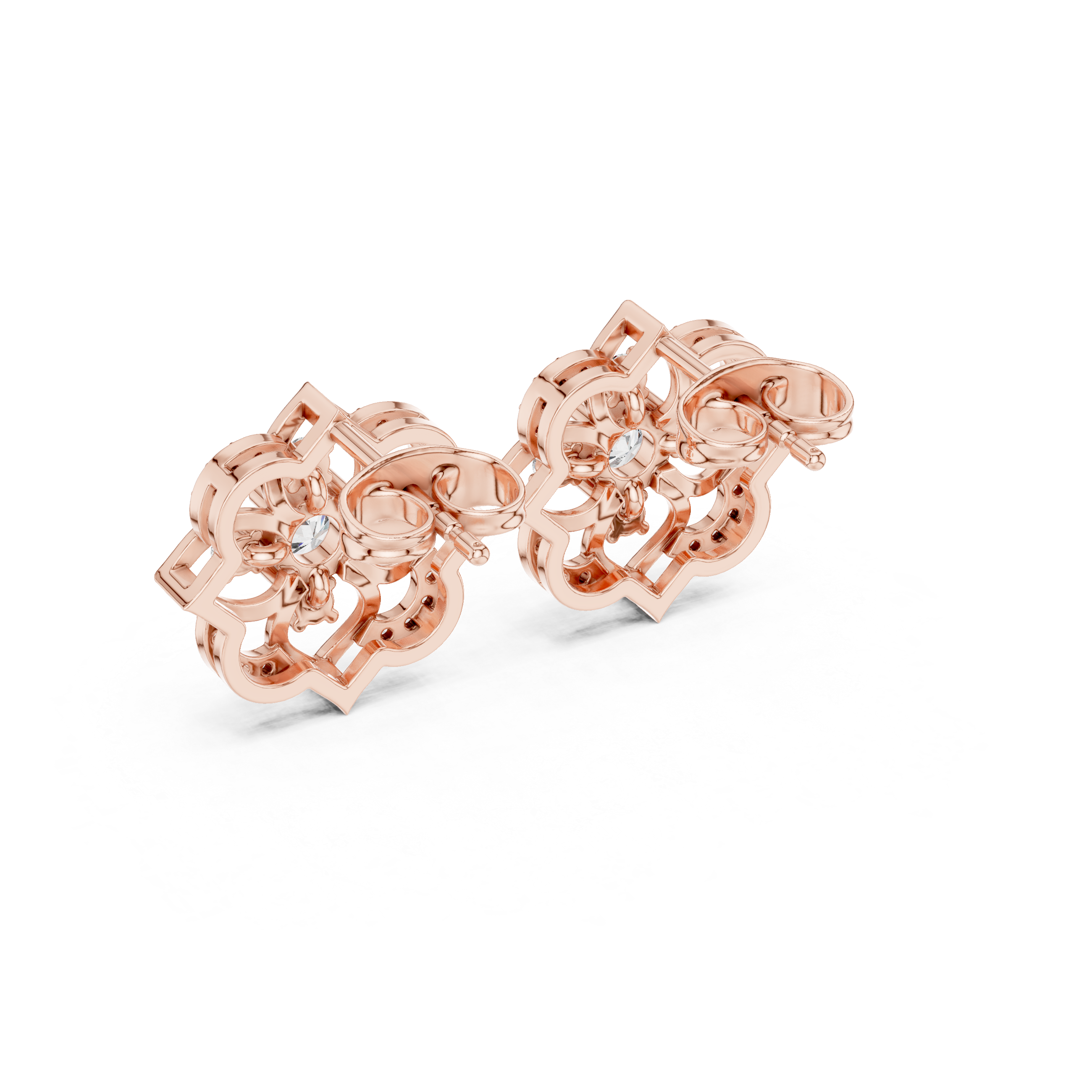Floral Lab-Grown Diamond Stud Earrings in 14K/18K Gold