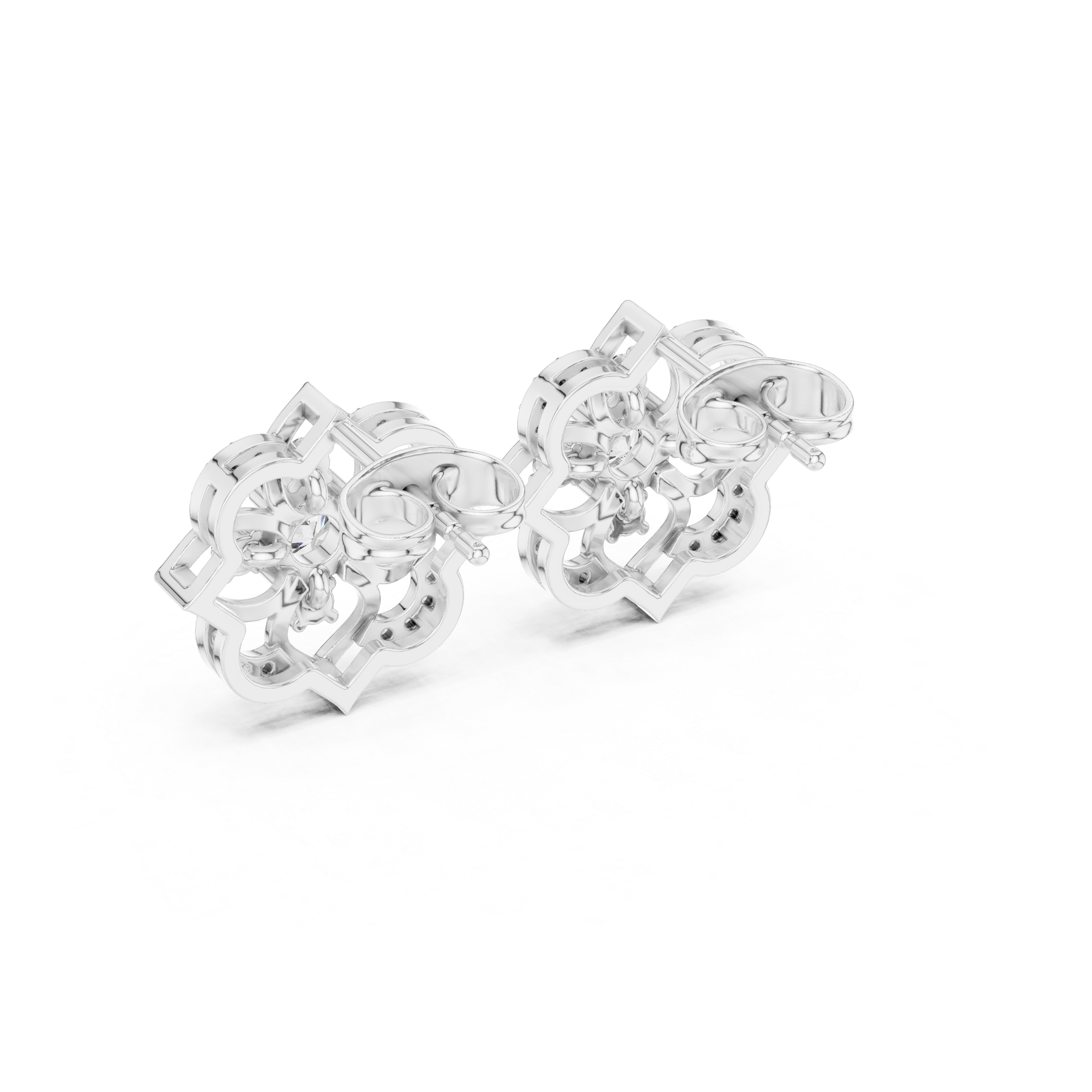 Floral Lab-Grown Diamond Stud Earrings in 14K/18K Gold