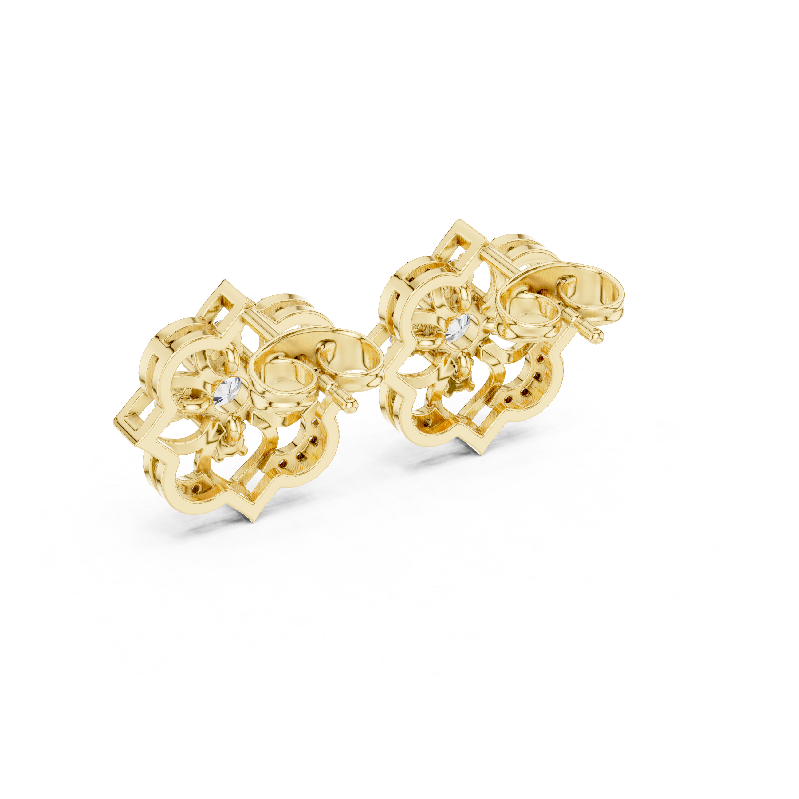Floral Lab-Grown Diamond Stud Earrings in 14K/18K Gold