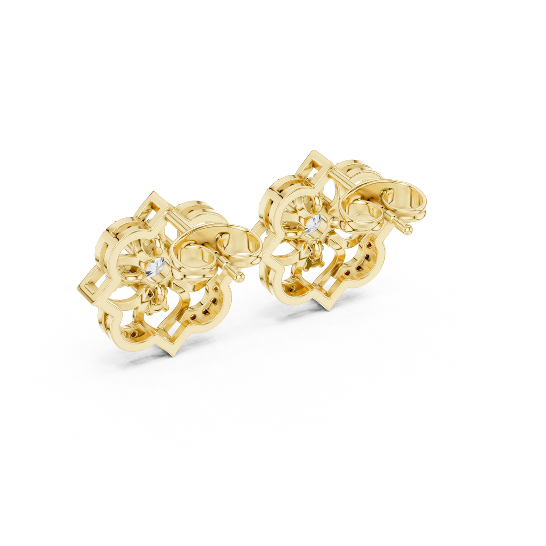 Floral Lab-Grown Diamond Stud Earrings in 14K/18K Gold