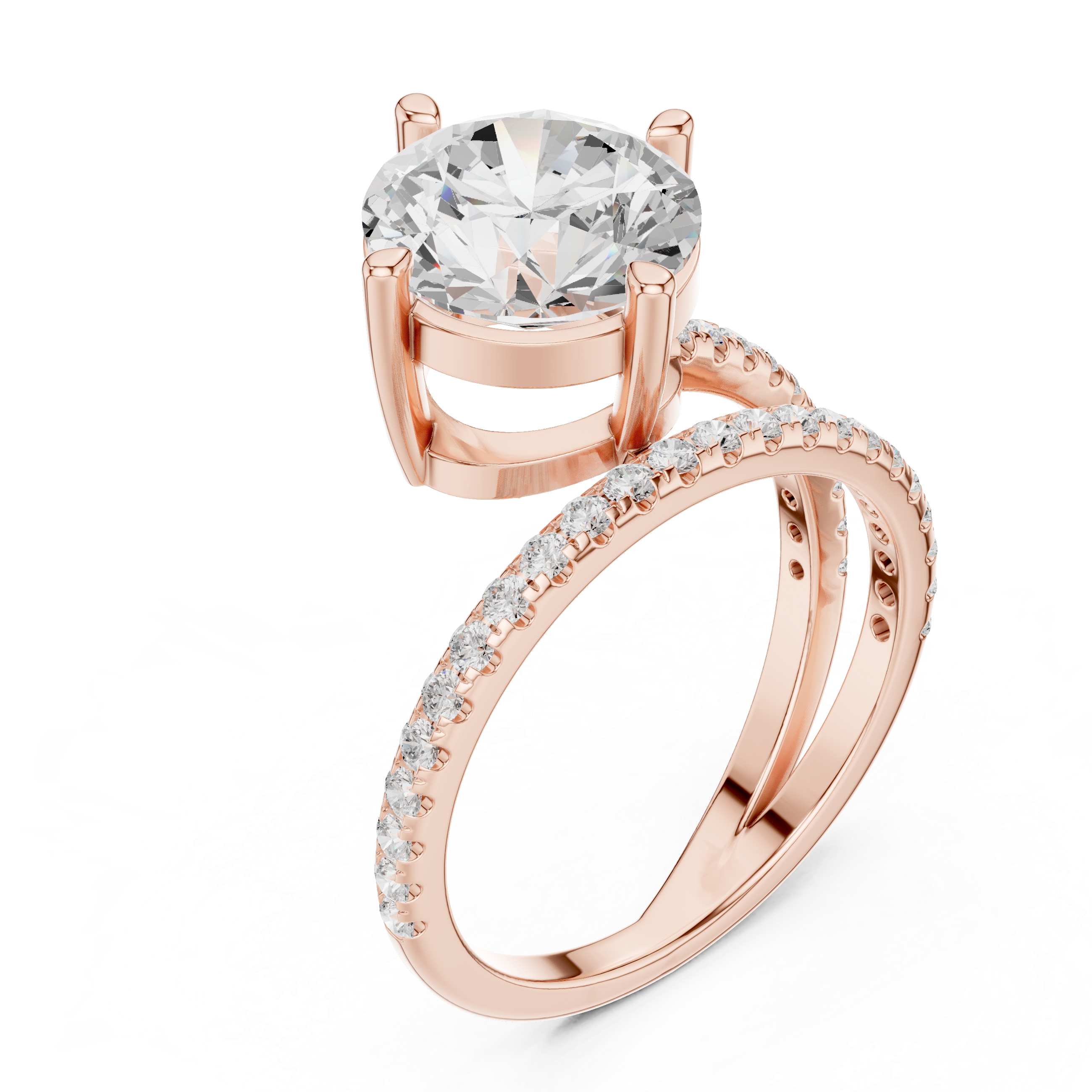 IGI Certified Lab-Grown Diamond Solitaire Engagement Ring in 14K & 18K Rose Gold | Kiashaa Jewellery