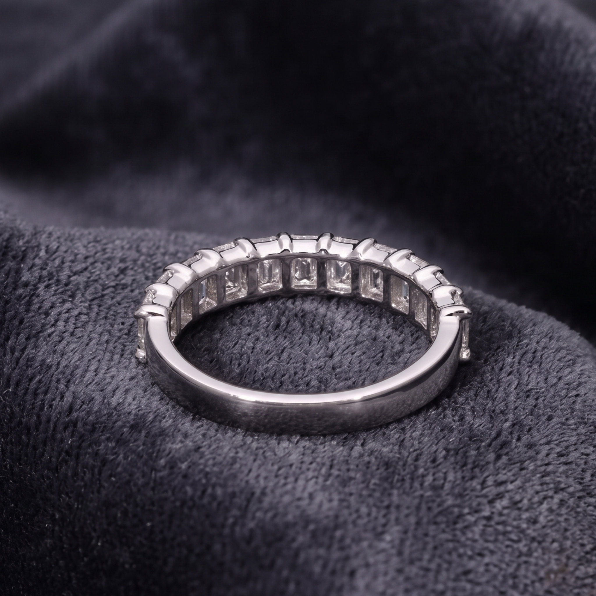 Half eternity diamond ring available in 9K 14K and 18K gold