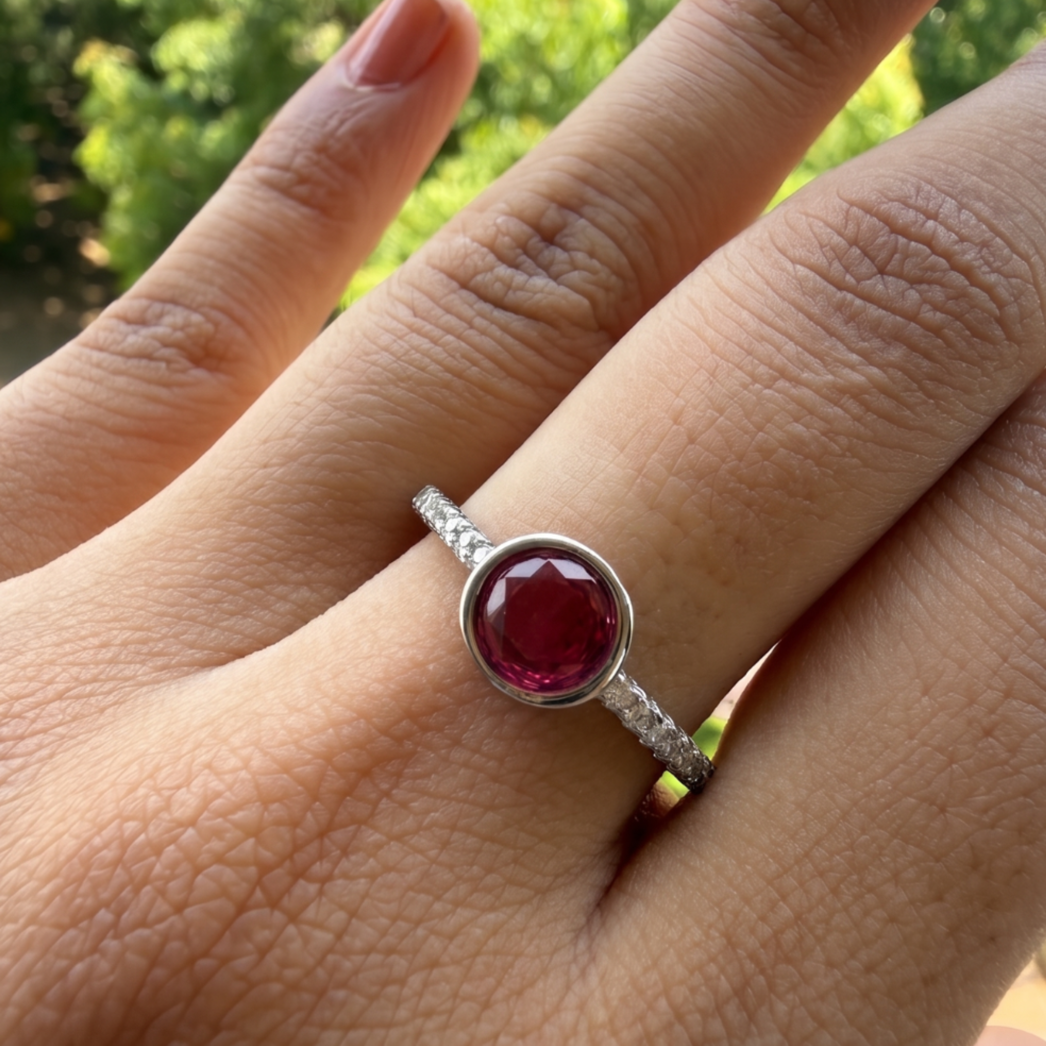 Handcrafted gemstone ring available in 9K, 14K and 18K gold.