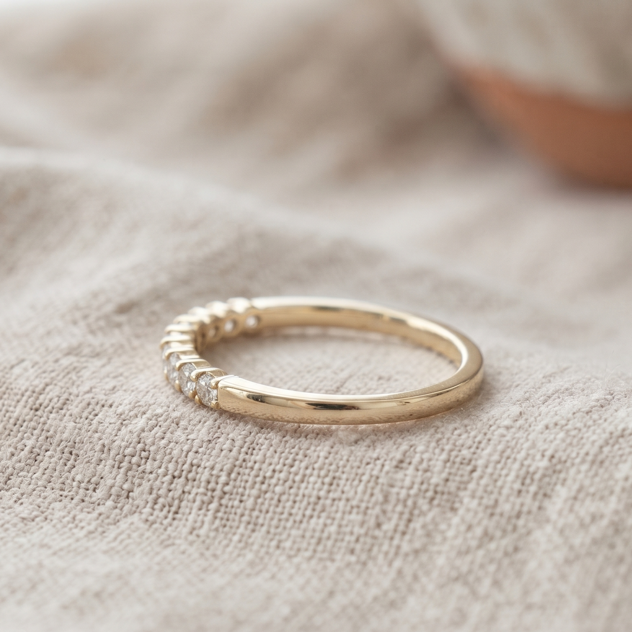0.77 CTW Round Diamond Half-Eternity Wedding Band in 14K & 18K Gold