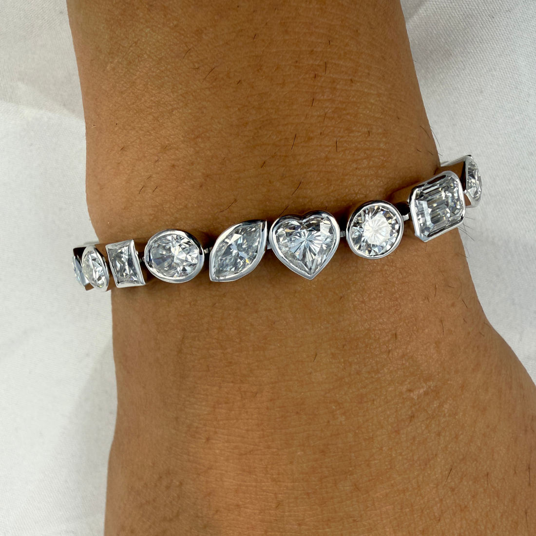 Multi-Shape Diamond Tennis Bracelet in 9K, 14K & 18K Gold