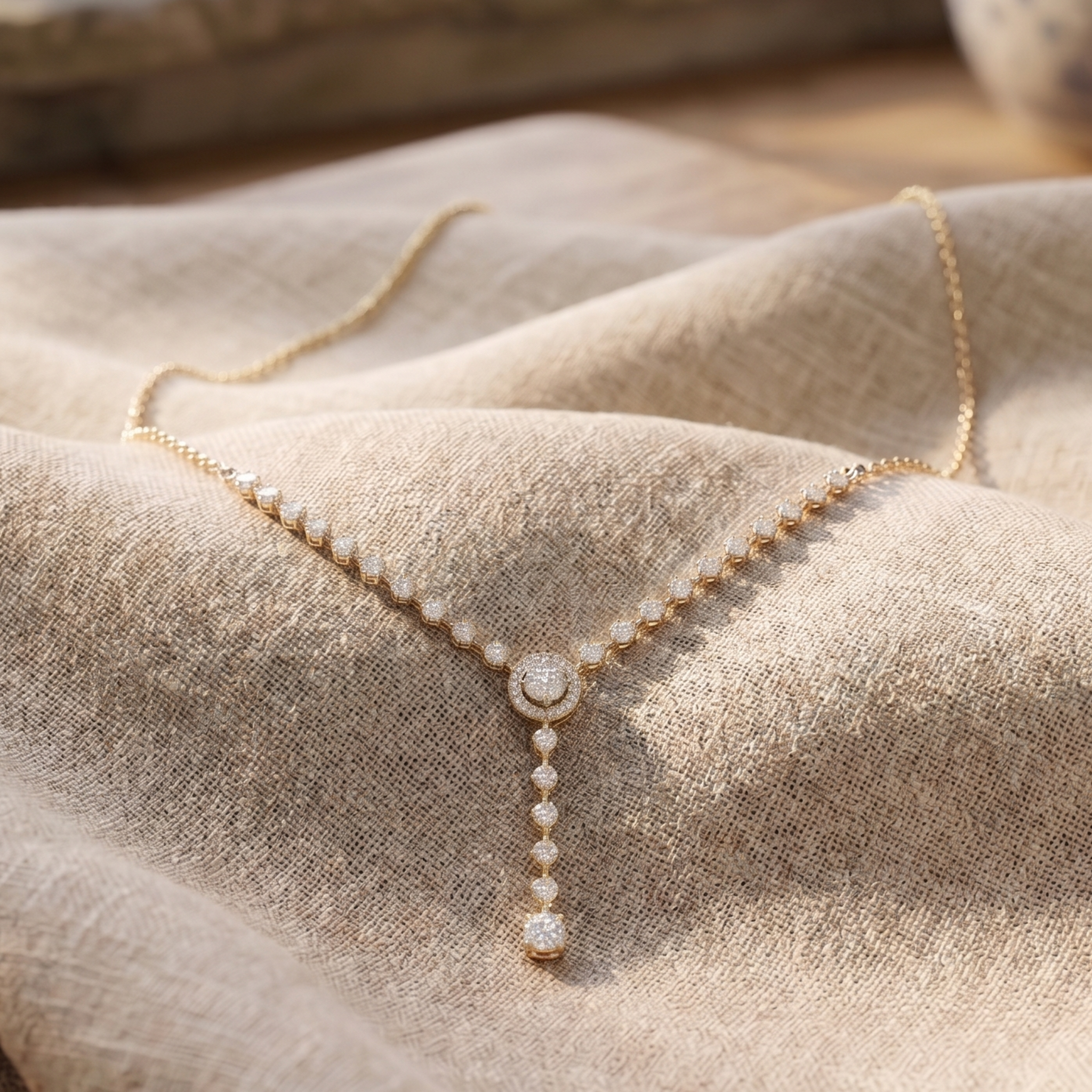 Celeste Drop 2.55 CTW Diamond Y Necklace in 9K, 14K & 18K Gold