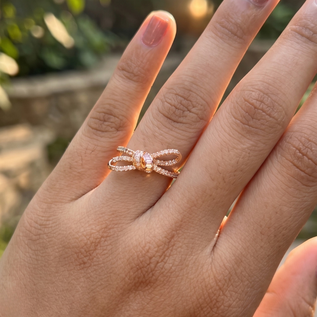 Luxury bow-inspired diamond ring handcrafted in 9K, 14K and 18K gold.Luxury bow-inspired diamond ring handcrafted in 9K, 14K and 18K gold.