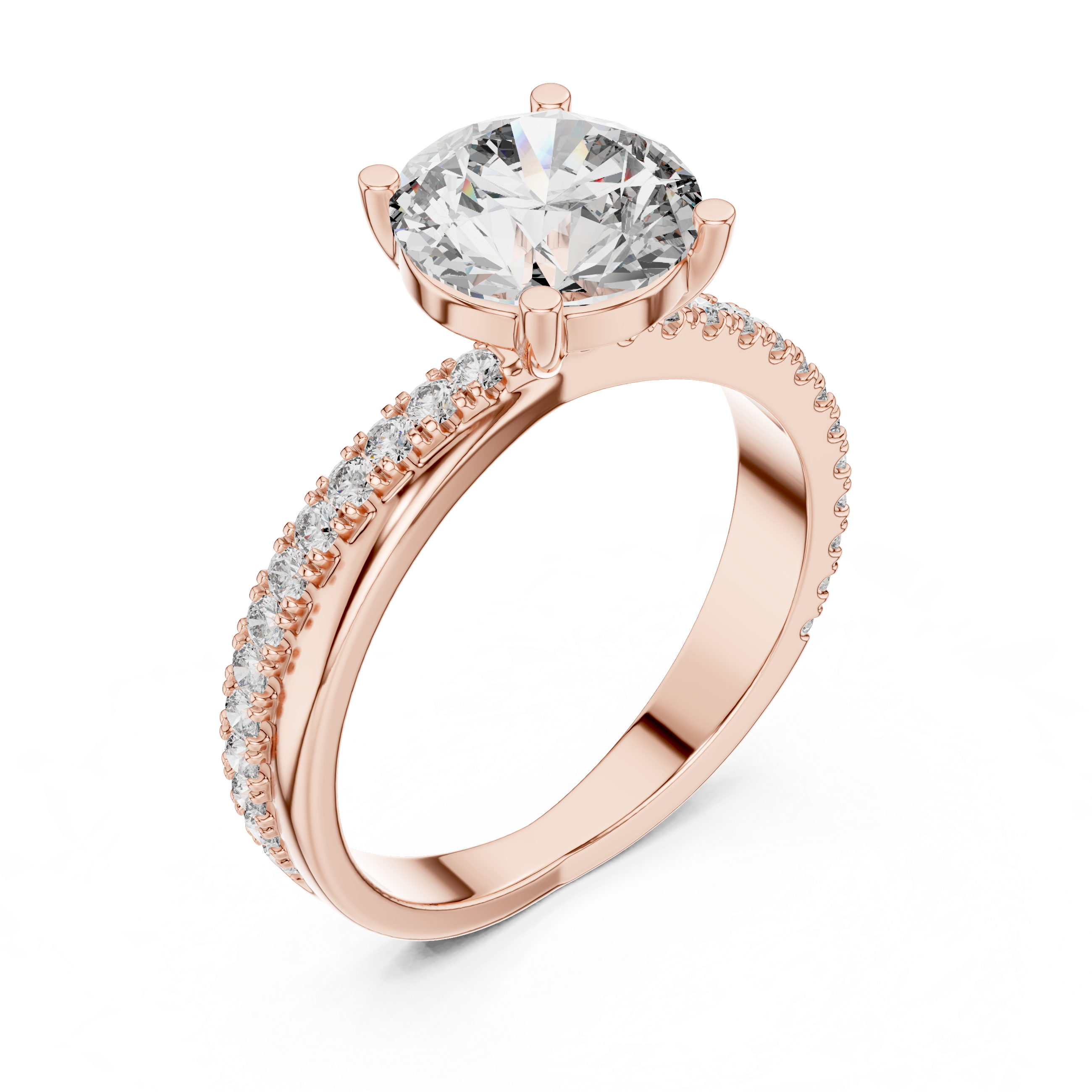 IGI Certified Lab-Grown Diamond Solitaire Engagement Ring | 14K & 18K Rose Gold | Kiashaa Jewellery