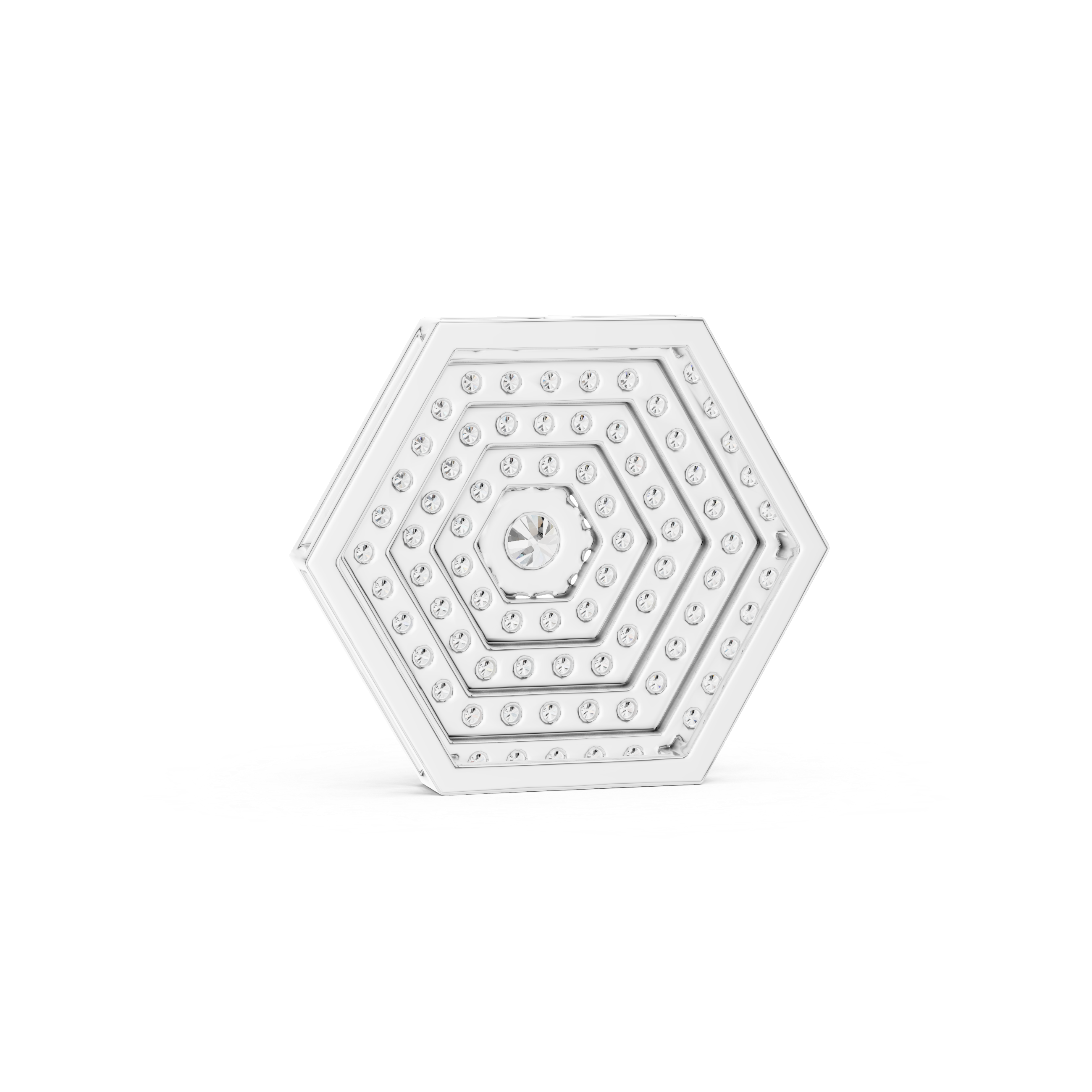 Hexagon Pavé Diamond Pendant | 14K & 18K Gold | IGI