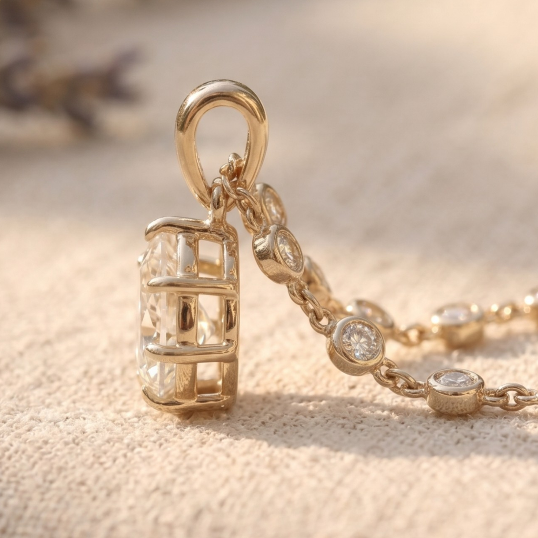 Lumière Pear 3.50 CT Diamond Drop Pendant Necklace