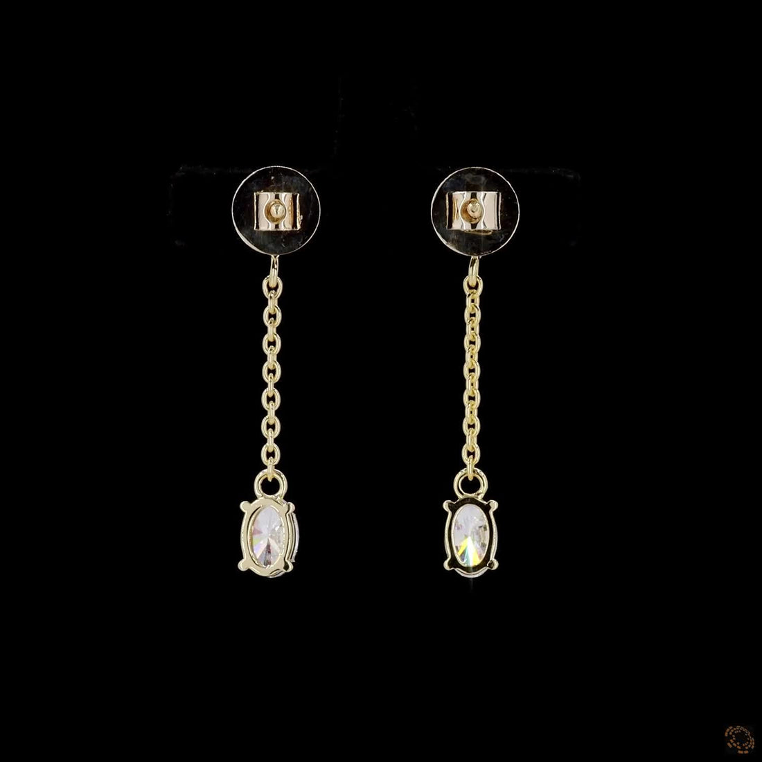 Heart & Oval Diamond Drop Earrings in 9K, 14K & 18K Gold