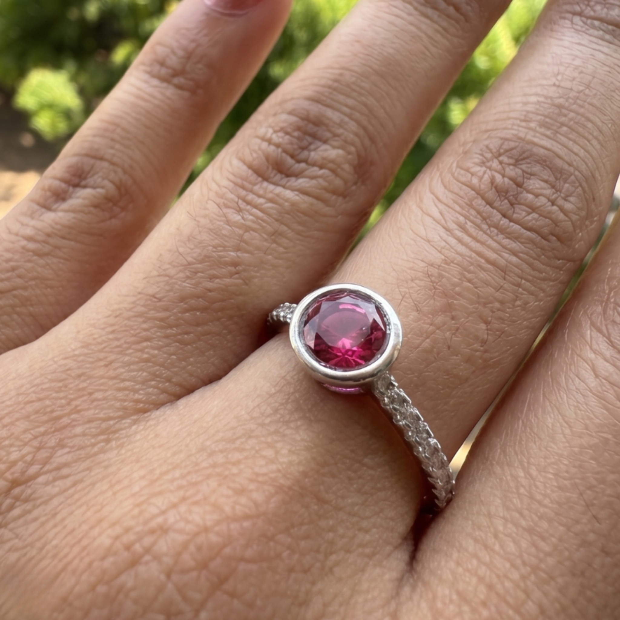 Handcrafted gemstone ring available in 9K, 14K and 18K gold.