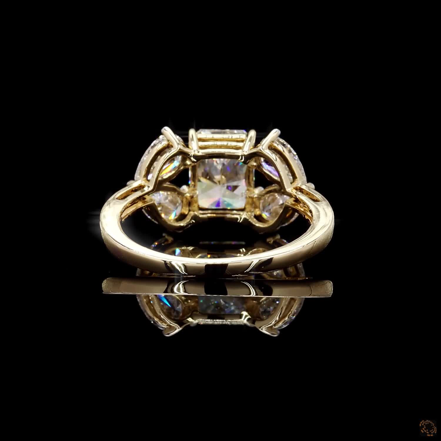 Radiant & Pear Diamond Floral Cluster Ring in 9K, 14K & 18K Gold