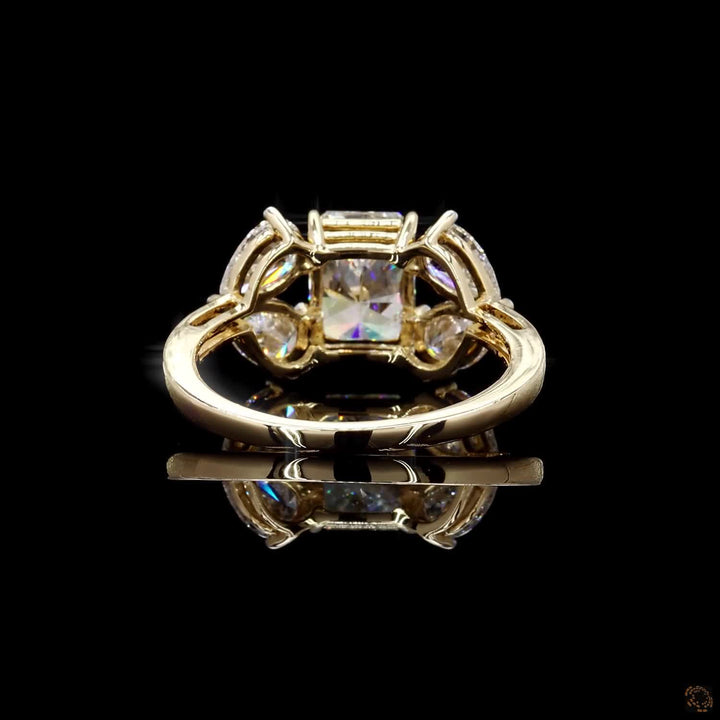 Radiant & Pear Diamond Floral Cluster Ring in 9K, 14K & 18K Gold