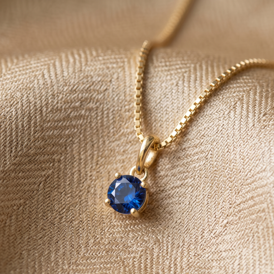 Celestial Blue 0.84 CT Round Solitaire Pendant Necklace in 9K, 14K & 18K Gold