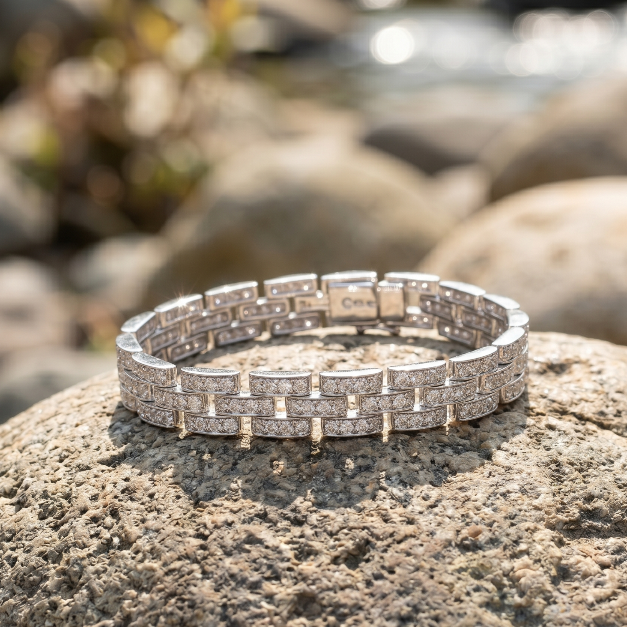 5.51 CTW Round Diamond Wide-Link Men’s Bracelet