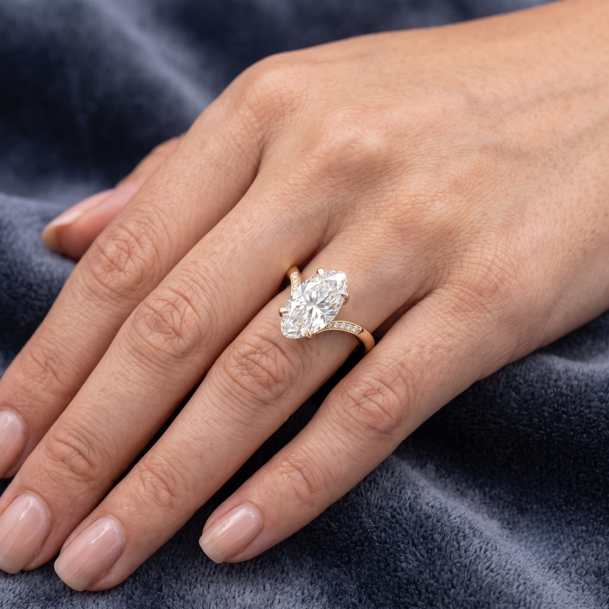 Yellow gold oval engagement ring available in 9K 14K and 18K gold