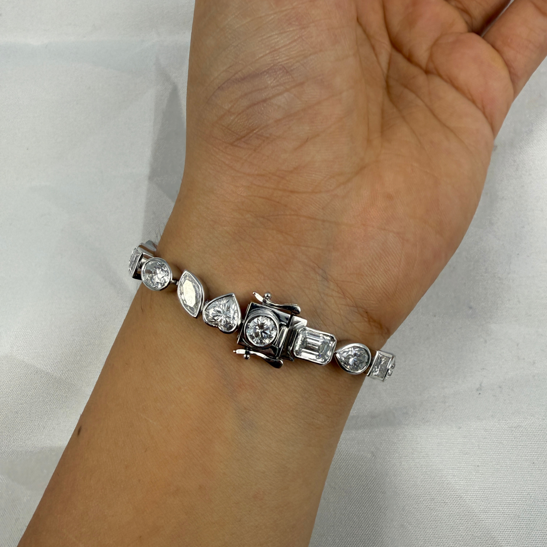 Multi-Shape Diamond Tennis Bracelet in 9K, 14K & 18K Gold
