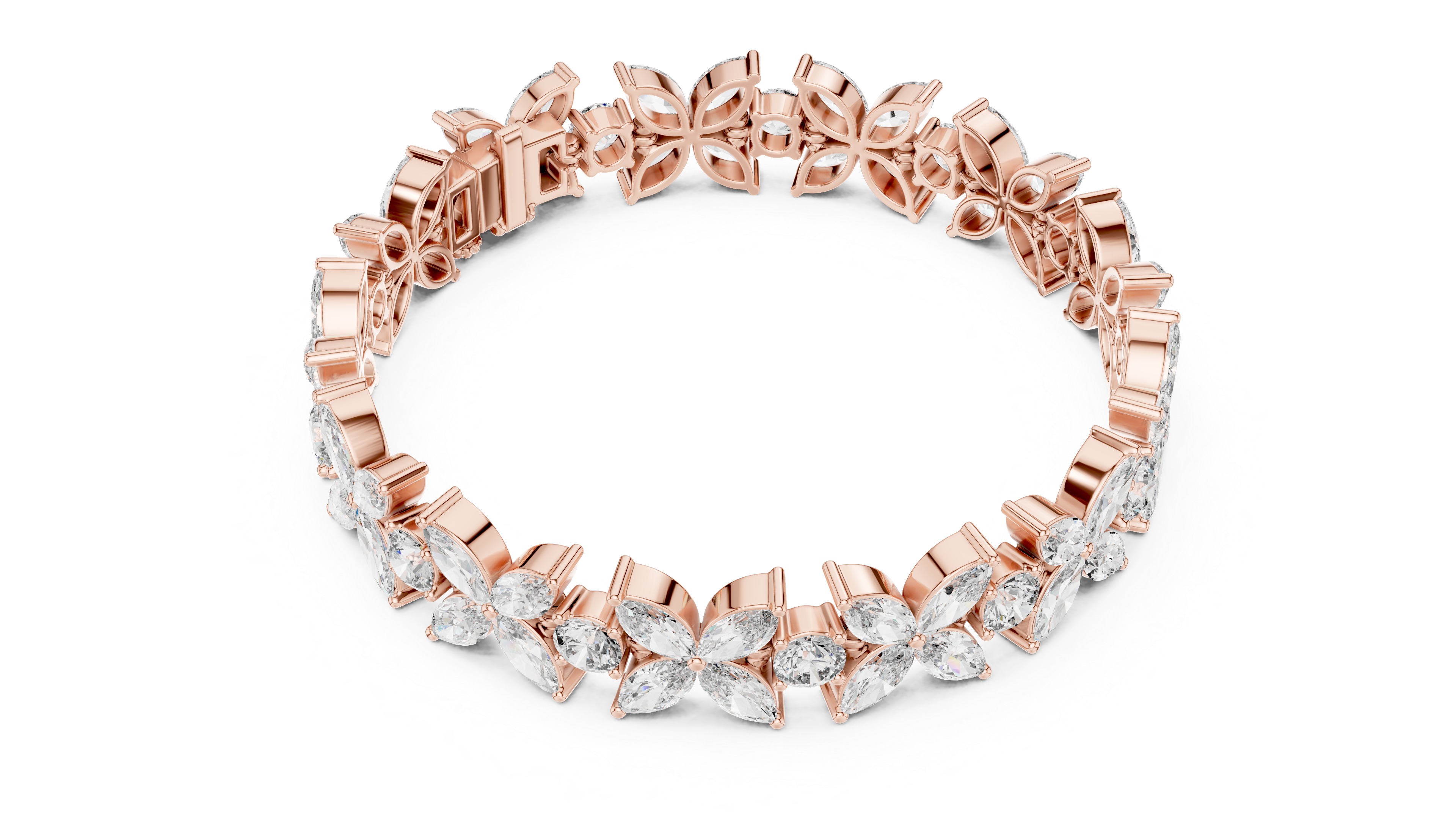 Floral Lab-Grown Diamond Bracelet in 14K/18K Gold – Kiashaa Jewellery