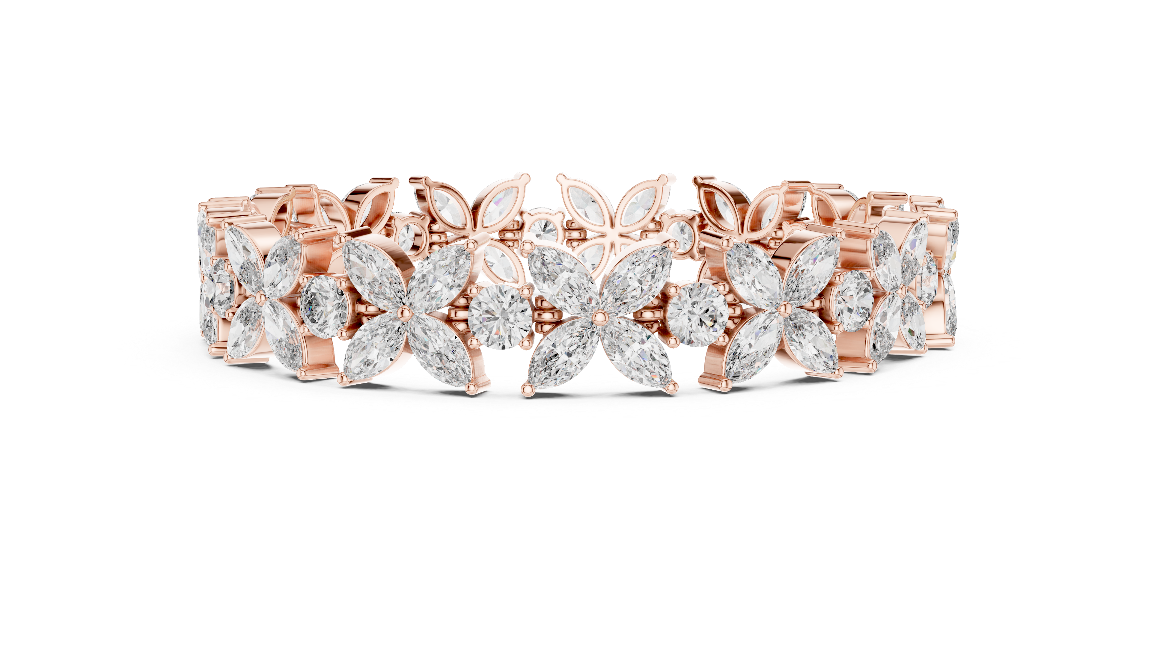 Floral Lab-Grown Diamond Bracelet in 14K/18K Gold – Kiashaa Jewellery
