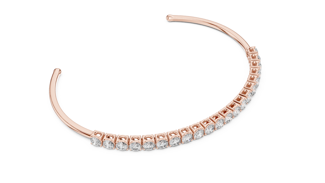 Minimalist Diamond Cuff Bracelet | 14K & 18K Gold | IGI Certified