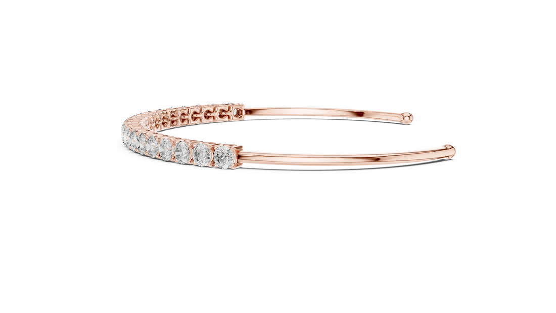 Minimalist Diamond Cuff Bracelet | 14K & 18K Gold | IGI Certified