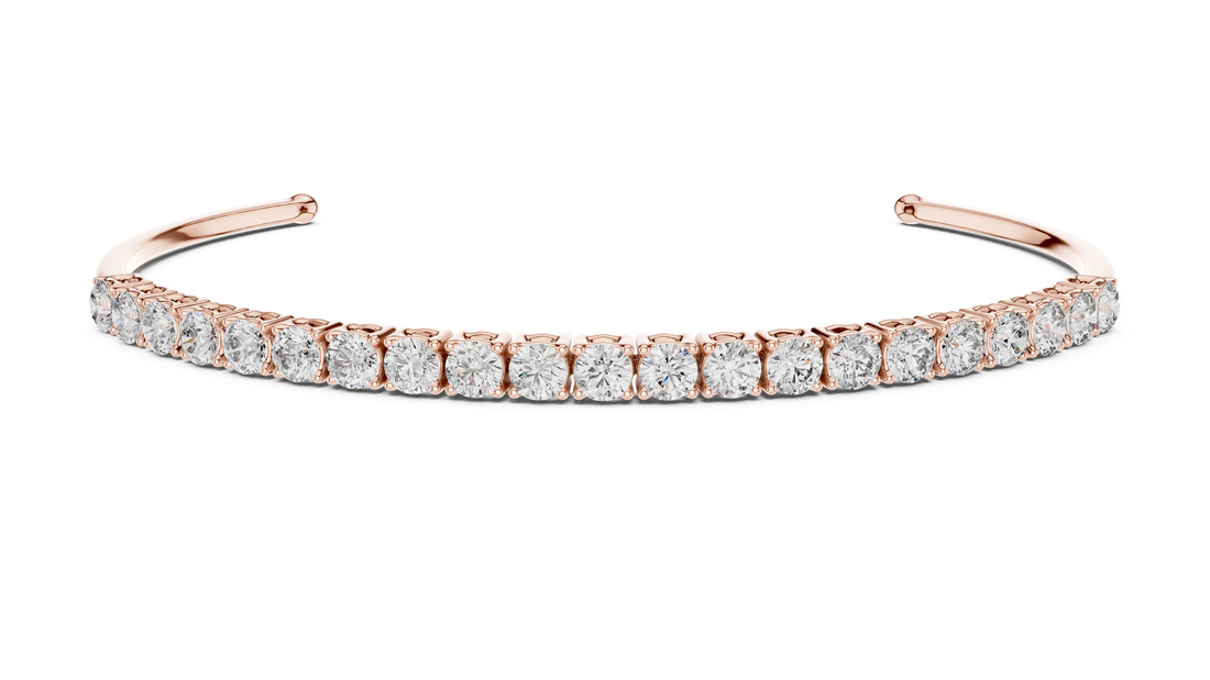 Minimalist Diamond Cuff Bracelet | 14K & 18K Gold | IGI Certified