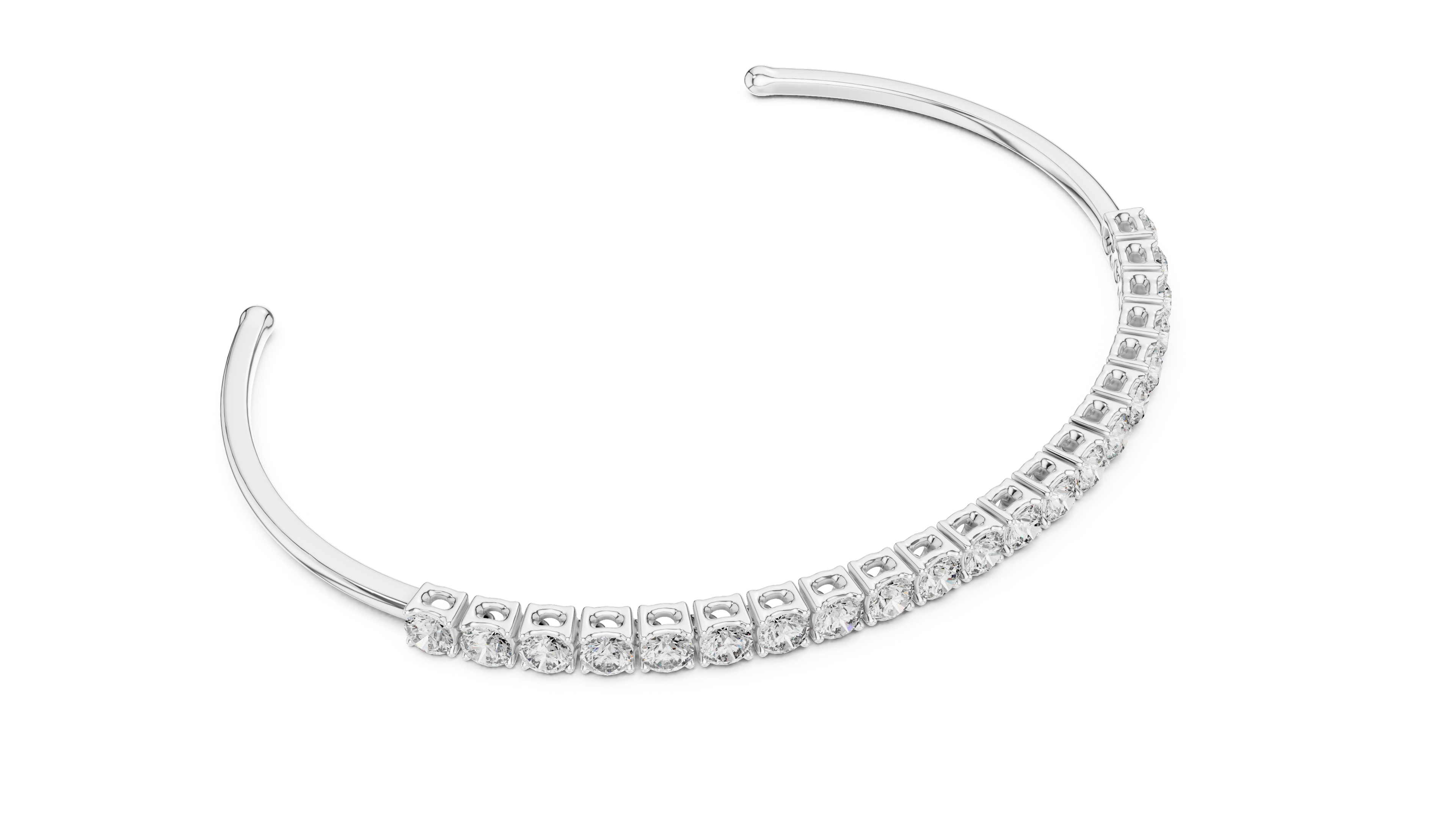 Minimalist Diamond Cuff Bracelet | 14K & 18K Gold | IGI Certified