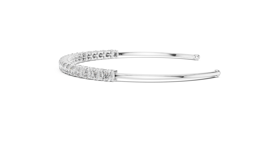 Minimalist Diamond Cuff Bracelet | 14K & 18K Gold | IGI Certified