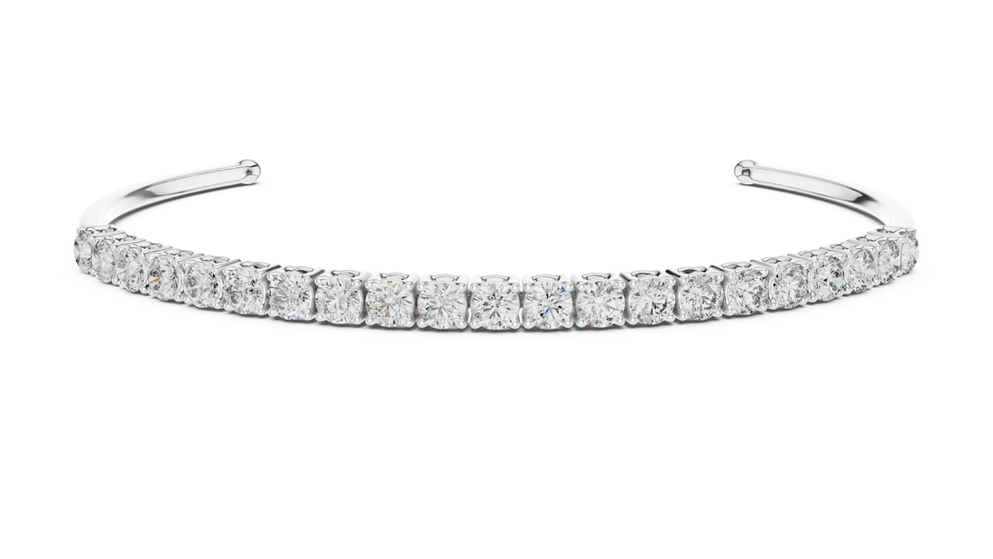 Minimalist Diamond Cuff Bracelet | 14K & 18K Gold | IGI Certified