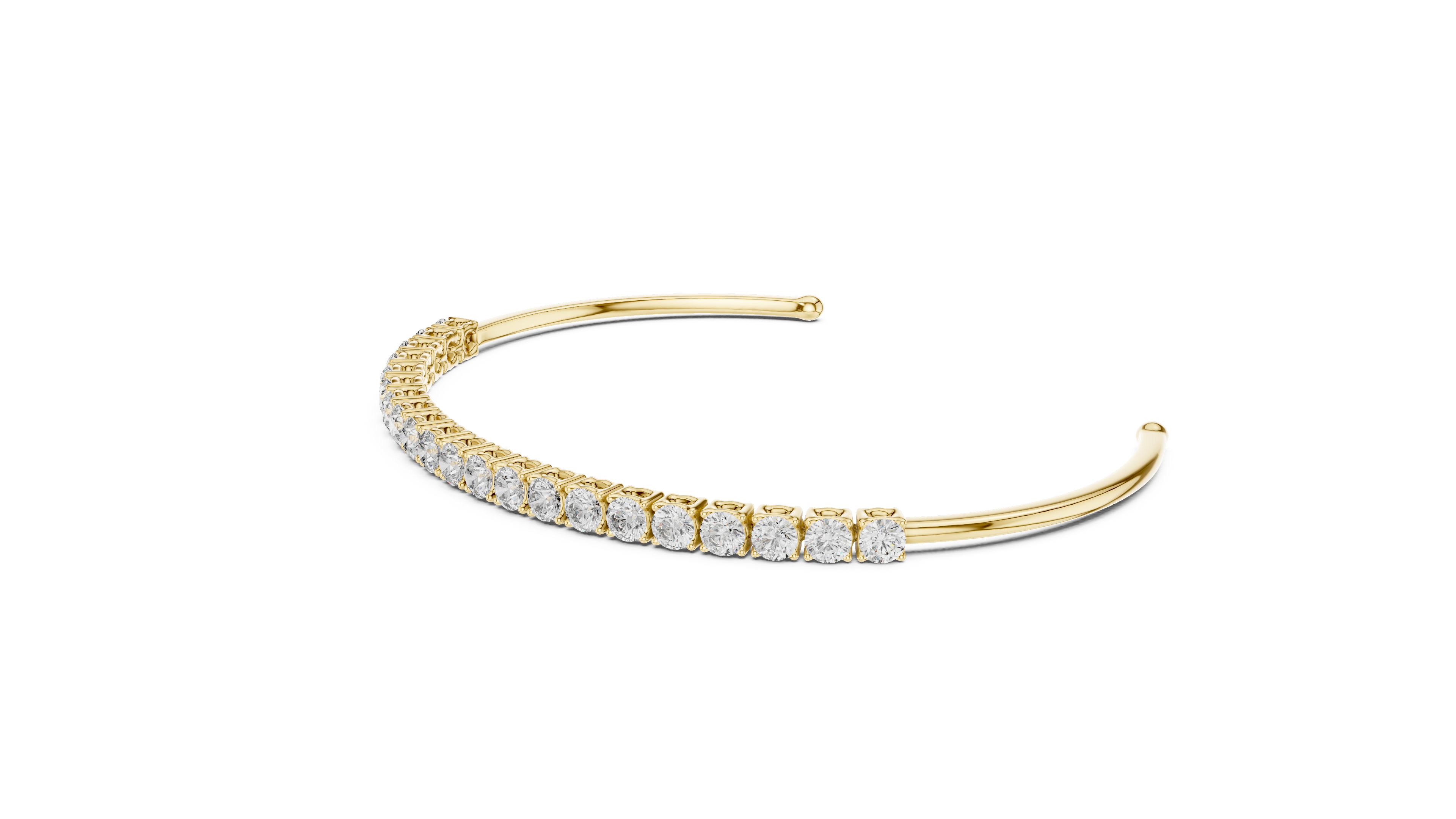 Minimalist Diamond Cuff Bracelet | 14K & 18K Gold | IGI Certified