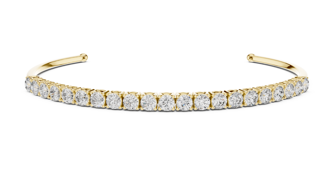 Minimalist Diamond Cuff Bracelet | 14K & 18K Gold | IGI Certified