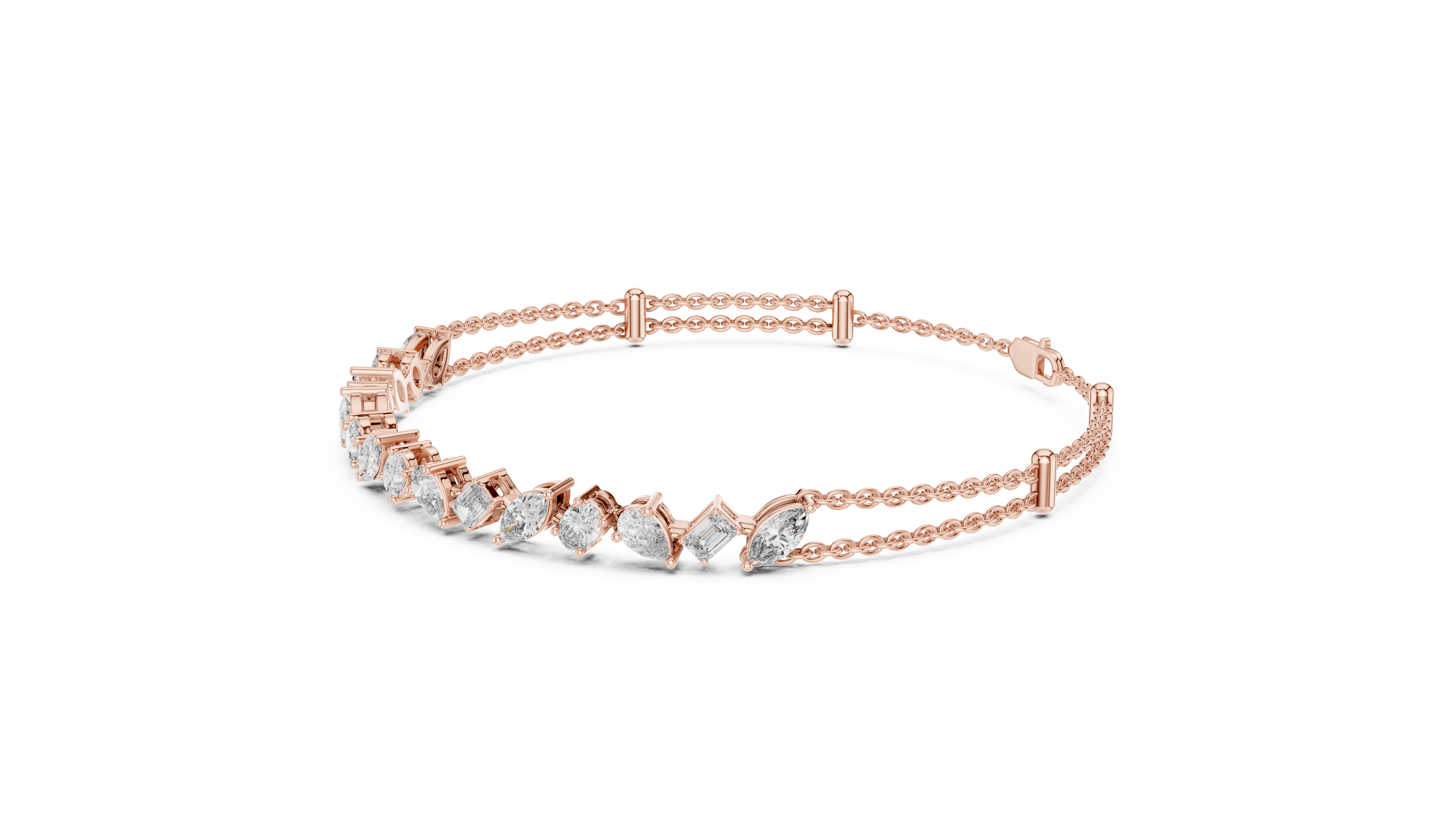 Contemporary Diamond Chain Bracelet | 14K & 18K Gold | IGI Certified Lab-Grown Diamonds