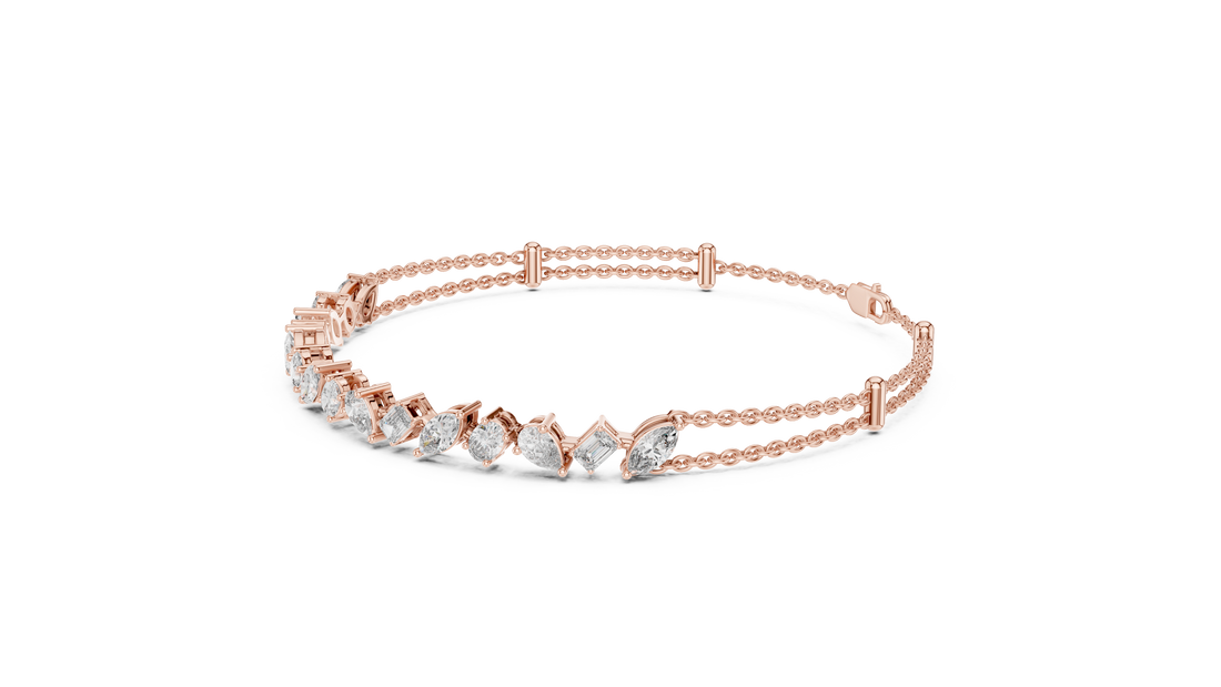 Contemporary Diamond Chain Bracelet | 14K & 18K Gold | IGI Certified Lab-Grown Diamonds