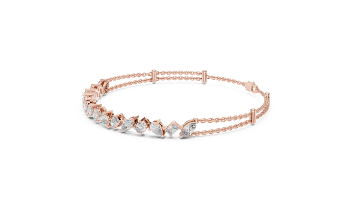 Contemporary Diamond Chain Bracelet | 14K & 18K Gold | IGI Certified Lab-Grown Diamonds