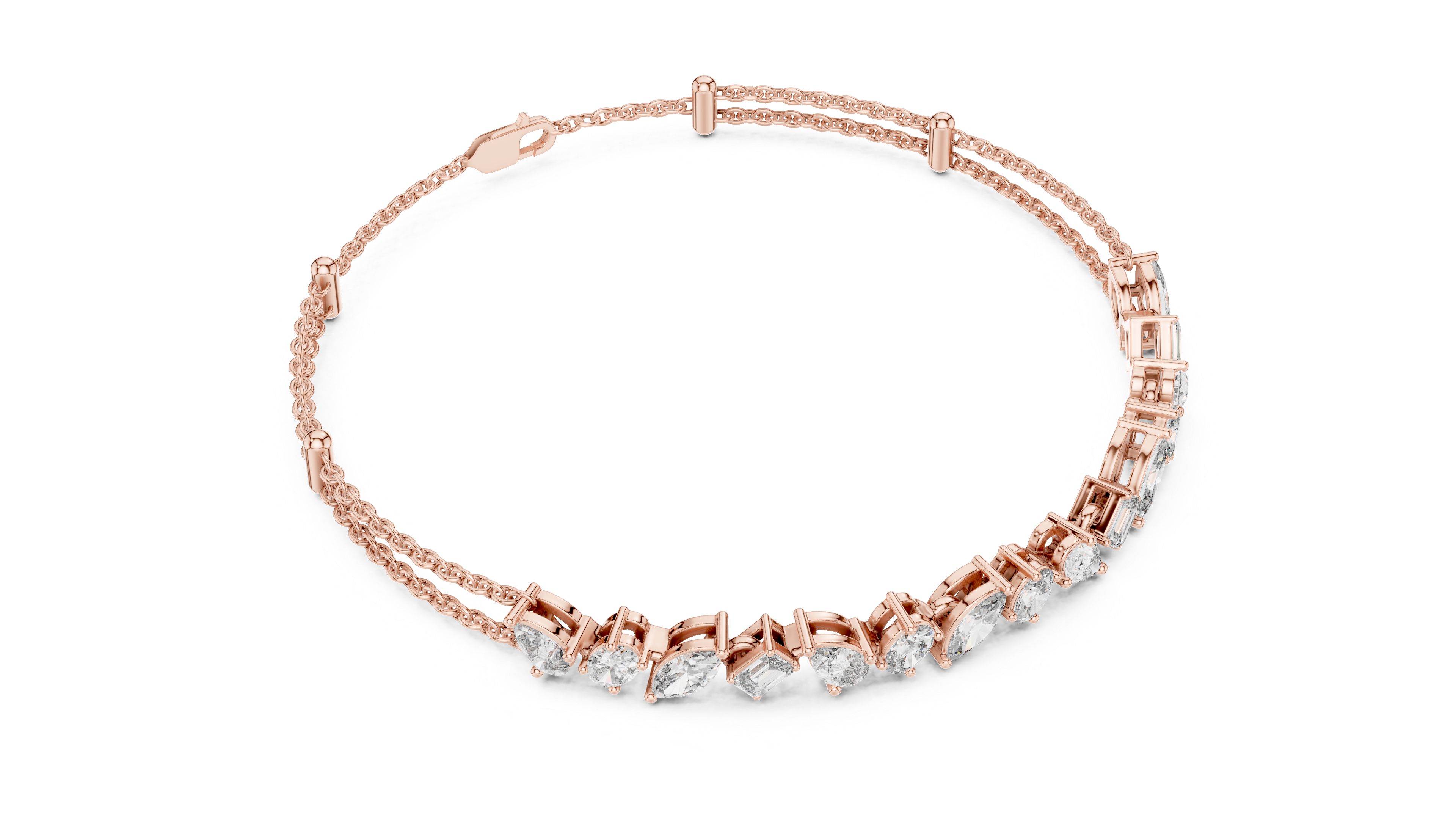 Contemporary Diamond Chain Bracelet | 14K & 18K Gold | IGI Certified Lab-Grown Diamonds