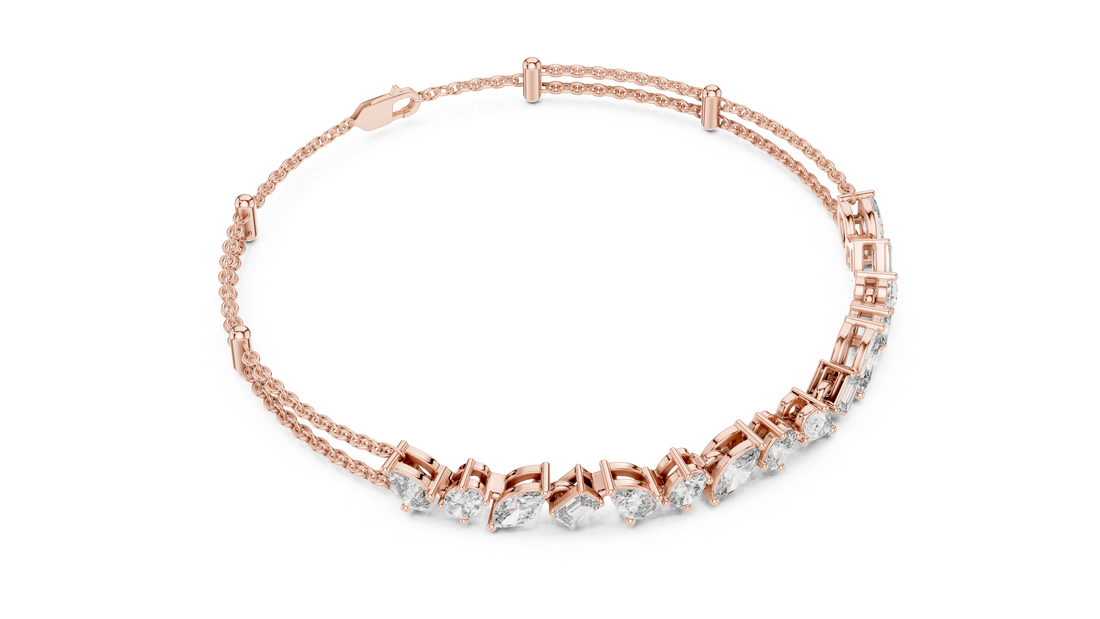 Contemporary Diamond Chain Bracelet | 14K & 18K Gold | IGI Certified Lab-Grown Diamonds