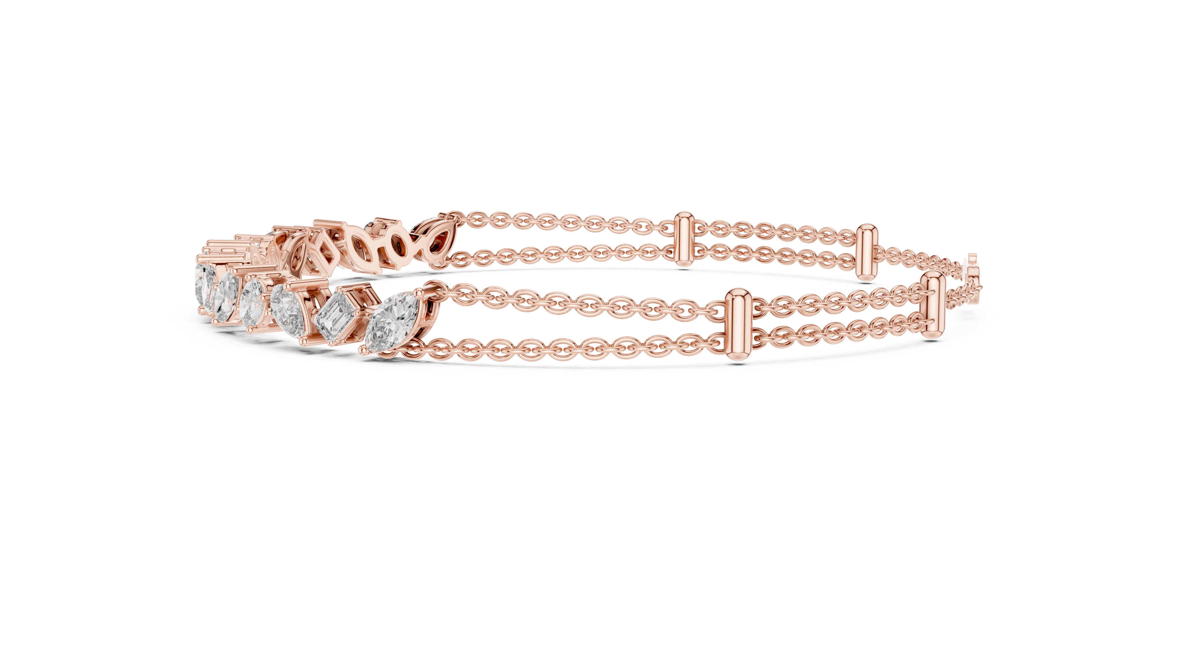 Contemporary Diamond Chain Bracelet | 14K & 18K Gold | IGI Certified Lab-Grown Diamonds