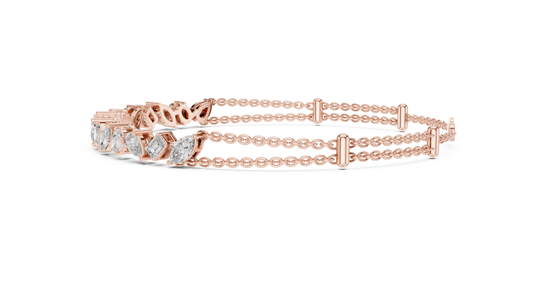 Contemporary Diamond Chain Bracelet | 14K & 18K Gold | IGI Certified Lab-Grown Diamonds